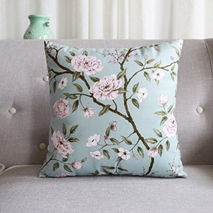 MEILING Americano Rurale Pastorale Cuscini del Divano Fiori Pelle Scamosciata e Uccelli Cuscino Cuscini Decorativi (Dimensioni : 53 Centimetri)