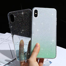 Herbests Compatibile con iPhone XS Max Cover in Silicone Custodia Ultra Sottile Flessibile Morbida Gomma Case Cover Brillantini Paillettes Glitter Bling Custodia Caso,Verde
