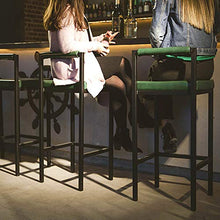 HMM retrò Moderno Sgabelli Bar Sgabello da Bar Verde Scuro Sedie da Bar Square Sedie da Pranzo Similpelle Seduta Imbottita Gambe in Metallo per Casa Cucina E Ristorante/65cm