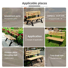 Panchina da Giardino Parco Panca per Tempo Libero da Esterno, Panca da Patio Resistente alle Intemperie con Struttura in Ghisa Legno Massello Anticorrosivo, Panca Decorativa per Prato, 2-4 Posti
