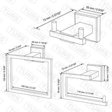 TURS 3-Piece Set accessorio da bagno SUS 304 in acciaio inox inossidabile carta igienica Porta asciugamani bar/Holder Robe gancio montaggio a parete, nero opaco, Q6008BK