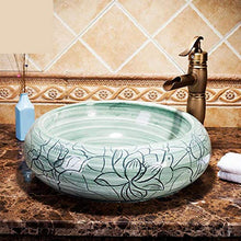 Jgophu New Ceramic Chinese Carving Art Piatto Hotel Toilette Lavello da bagno Ceramica Lavello da bagno Ciotola