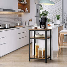 Yaheetech Tavolino da Caffè Vintage Stile Industriale Tavolino Lato a 3 Ripiani Comodino Porta Telefono in Legno e Metallo Tavolino d’Appoggio per Salotto Ingresso Ufficio 45 x 35 x 74,5 cm