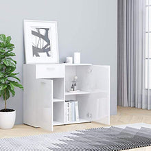 XHCP Credenza, Comodino, Comodino, cassettiera per la casa Soggiorno Camera da Letto Bianco Lucido 80x36x75 cm truciolare