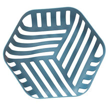 litty089 - Portaoggetti da Cucina Decorativo, Elegante, a Tinta Unita, Forma Cava, per Frutta e Verdura Blue