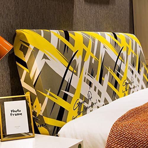 Copri Testata Letto In Cotone Matrimoniale/Singolo, Protezione Da Mobili Fodera Elastica In Tessuto Copertura Antipolvere Decorazione Camera Letto,Stretchable Lavabile,Color1-170~190CM