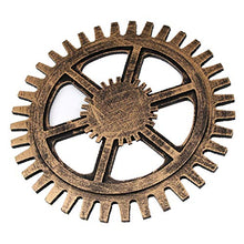 F Fityle Ingranaggio in Legno Steampunk Gear Artigianato da Parete Hanging Sculpture Cafe Bar Office Home Decoration - 32 cm Oro