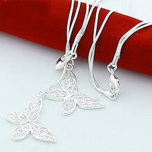 Baoxiaohed Collana in Argento Sterling, Collana Modello Farfalla Vintage Argento Sterling 925 in Tinta Unita, Utilizzata Come Regalo per La Festa della Mamma, Feste, Compleanni E Anniversari