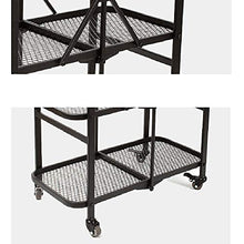 Chenglei- Scaffalatura Mobile in Metallo Comoda Cucina Pieghevole di Grande capacità Piccolo Appartamento Piccolo Ristorante Nero 64X35X90cm Utility Cart (Color : Black)