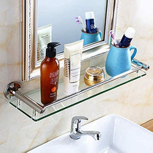 AINIYF Bagno Bagno Doccia Mensola Organizzatore Parete Vetro temperato Acciaio Inox 304 Drilling Installazione (Dimensioni: 40x14.3x6.8cm)