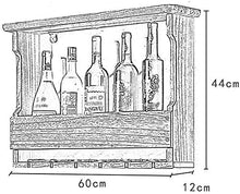 gengxinxin Portabottiglie da Parete a Parete per portabottiglie in Legno o Liquido per Bicchieri da Rack-6 portabicchieri rovesciati Dimensioni 24 × 5 × 17 Pollici