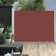 vidaXL Tenda da Sole Laterale Retrattile per Patio Privacy Automatica Schermo Parasole Frangivento 170x500 cm in Tessuto PU Marrone Telaio in Ferro