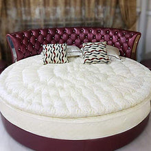 CDKET Materasso Tondo Materassino Pieghevole Traspirante Comodo coprimaterasso in Cotone Fodera per Cuscino Imbottita Ultra Morbida-Diameter:180cm(71inch) A