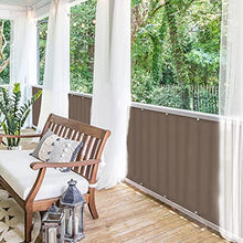 Balconio, panno parasole idrorepellente per balcone, con chiusura a corda inclusa, Poliestere, Brown, 350 x 85 cm