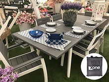 XONE Keter Set Harmony in Resina Tavolo (160/240x100xh74cm) e 6 poltrone Stampo Legno + Copertura Contro intemperie