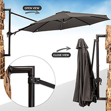 MaxxGarden - Ombrellone da giardino galleggiante a parete, diametro 270 cm, in alluminio, colore: nero