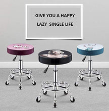 SXRDZ Jewelers Sgabello su ruote, scrivania Sgabello con Brown PU sedile cuoio sintetico, altezza regolabile 45-58 cm, peso 160 Kg supportati, Salon Sgabelli di Barber Parrucchiere tatuaggio Sedie Sed