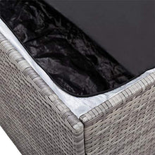 BIGTO - Scatola portaoggetti da giardino in rattan, 100 x 50 x 50 cm, colore: Grigio