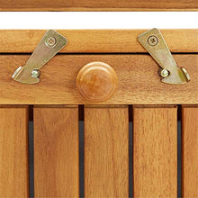 ZRB Baule da Giardino, Bench da Giardino Panche in Legno Solido Patio in Legno di Acacia con braccioli Panchina del Parco per all'aperto,Multibox