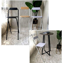 FACC Sedie da Bar Pieghevoli, Sgabelli da Bar Cucina, Sgabelli Alti da Esterno, Sgabello Alto Nero, con Schienale, Portata 120 kg, Sicurezza Antiscivolo, per Cucina, Pranzo, Soggiorno