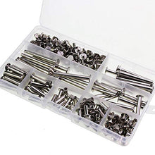 Lecimo 200 Pezzi Viti nichelate Kit assortimento Libri per Rivetti Vite a Testa cilindrica