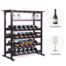Goplus Portabottiglie Cantinetta Scaffale per Vino Portavino in Legno da 24 Bottiglie 80x41x90,5cm