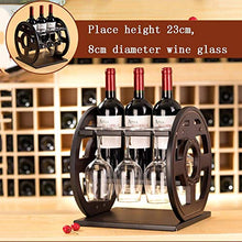 JCSW Scaffale per Vino in Legno da bancone - Negozio di 3 Bottiglie di Vino - Coppa Capovolto, Look Elegante e Chic, per Bar e casa,THV176VHT