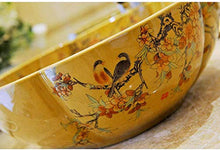 Jgophu - Lavabo in ceramica con finitura gialla Art Wash Basin dipinta a mano