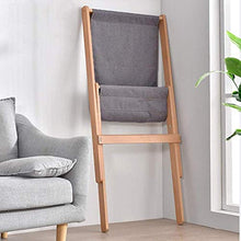 Sedia pieghevole in legno da giardino con cuscino in spugna ad alto rimbalzo e cuscino prendisole, sedia a sdraio per patio (colore: marrone) - grigio