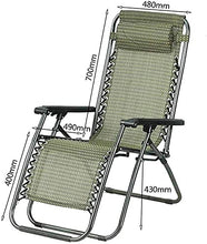PAKUES-QO Reclinabile Pieghevole Sedia reclinabile Zero Gravity Lettini da Giardino Sedie a Sdraio da Spiaggia da Giardino Napping Household
