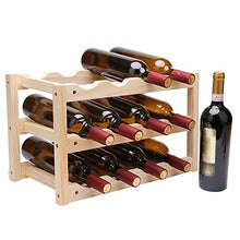 SILOLA Portabottiglie, Portabottiglie in Legno Portabottiglie 12 Bottiglie di portabottiglie da Vino Home Semplice Ornamenti da Tavolo Europei Portabottiglie