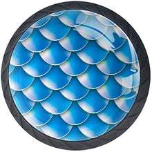 Sirena coda scala blu Pomelli per Porta Set di 4 Pomelli per Mobili Manopole per Cassetti Cucina Armadio Vetro