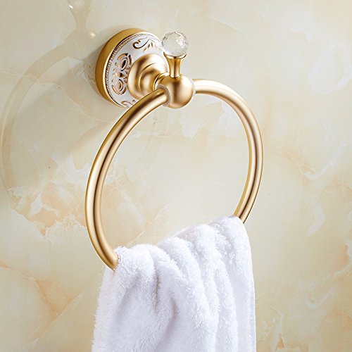 MBYW Portasciugamani Moderno Portasciugamani Elegante per Il Portasciugamani Bianco Avorio Anello Asciugamano Dorato Oro Champagne Appendiabiti da Parete Appeso Porta Asciugamano da Bagno