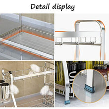 &ripiano di stoccaggio Scaffali da cucina in acciaio inossidabile, scaffale multifunzione for uso domestico, portaoggetti, contenitore for coltelli, ripiano for coltelli -2 strati Scaffale di finitura