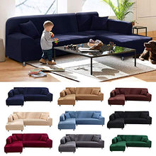 ABUKJM - Copridivano a forma di L con chaise longue, per divano ad angolo, in poliestere elasticizzato, protezione per divano, Marrone, Part A-A 145-190cm