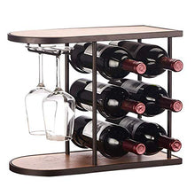 QTWW Portabottiglie in Legno (espositore) e Porta Calice, Robusto Fatto a Mano (6/8 Bottiglie) - per Decorazioni per la casa e Feste da Bar, 6 Bottiglie