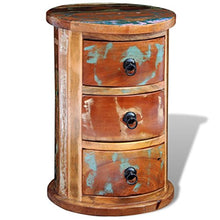Luckyfu Armadietto in Legno Anticato massello Rotondo con 3 cassetti Dimensioni totali: 30 x 30 x 45 cm (L x P x A) Armadietti e stipi.cassapanca Legno cassapanca Contenitore
