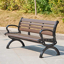 Panca da giardino da 59 pollici Panchina da cortile per terrazza, panca in legno di plastica in alluminio pressofuso a 3 posti, sedie da veranda resistenti alle intemperie per mobili da ingresso/p
