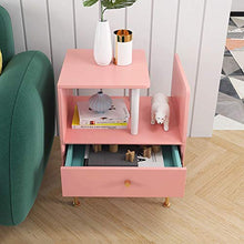 LSX-Comodino Comodino, Semplice e Moderno Piccolo Appartamento Macaron Rosa Letto Camera da Letto Armadio Aperto, Adatto for Soggiorno/Camera da Letto/Studio, 50x37x59,5 cm OYO