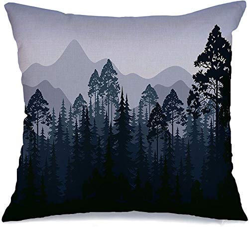 Copridivani Cuscini DivanoFirtree Natura Orizzontale Notte Contour Foresta Alberi Crescita Parchi Parco Viola Design Esterno Nero copricuscini 45X45CM