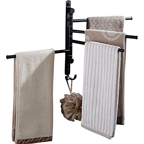 wangjian& Portasciugamani da Bagno in Ottone Nero fissato al Muro Portasciugamani da Bagno in Ottone Anticato Nero