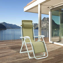 Sedia sdraio pieghevole esterno reclinabile - zero gravity con poggiatesta per il tuo relax (Bianco - tortora)