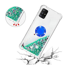 Custodia Samsung Galaxy A51 5G Squillo della Base del Telefono TPU Brillantini Diamond Liquido Telefono Bumper Case（Amore Verde）