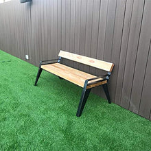 Panchina per terrazza da parco Panchine per il tempo libero da esterno, Panchine da giardino resistenti alle intemperie in ghisa e pino, Panchina decorativa retrò con schienale e braccioli, Panchina
