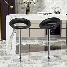 COSTWAY Set di 2 sgabelli da Bar, sgabelli da Cucina per bancone con poggiapiedi, Girevole,Cuoio in PU, (Nero)