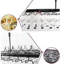 Leifeng Tower Classico Vino Rack ad Alta Temperatura della Pittura Solid battuto Materiale Ferro, Creativo Hanging Wine Rack Wine Glass Rack Upside Down Home Vino Hanger, Nero (Color : Black)