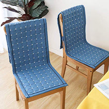 Dieluny, set di cuscini per sedia da pranzo trapuntati, tinta unita, cuscini per sedia a dondolo, cuscino per panchina, per interni ed esterni, per patio, colore: blu, 50 x 140 cm