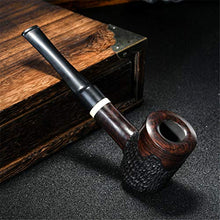 Pipa, pipa in legno massello, tabacco da uomo fatto a mano, filtro per tabacco da pipa in ebano portatile vecchio stile, A10,13,2 cm