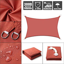 Impermeabile 300D Ruggine Rossa Quadrato Rettangolo Ombra Vela Terrazza Con Giardino Di Nuoto Del Baldacchino Tenda Da Sole Escursione Di Campeggio Yard Vele Ombreggianti Woven ( Color : 2x3 )