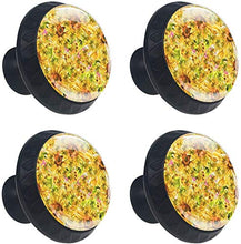Girasole giallo dipinto Art Creative Pomelli per Porta Set di 4 Pomelli per Mobili Manopole per Cassetti Cucina Armadio Vetro